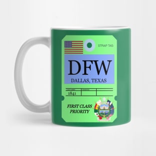 Dallas airport strap tag Mug